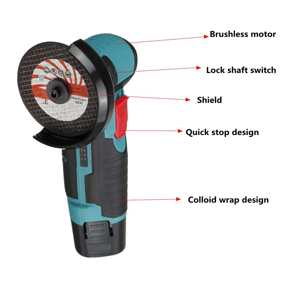 Brushless Angle Grinder Battery Powered - Smerigliatrice 500W 12V smerigliatrice angolare senza