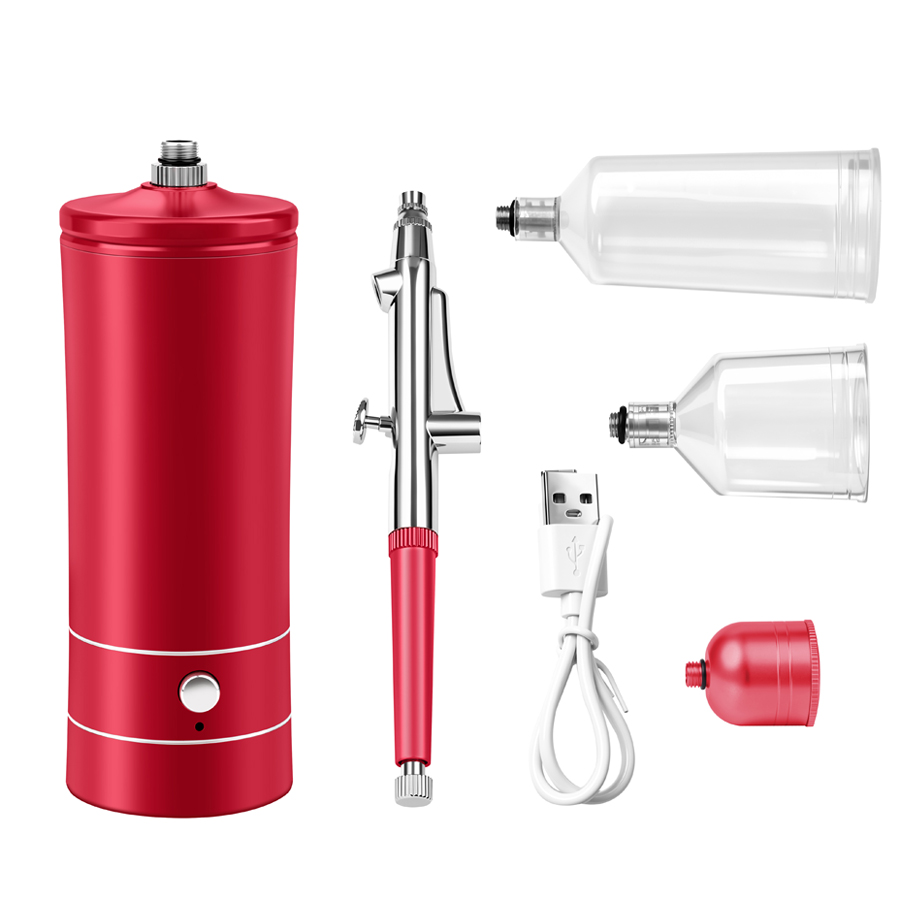 Airbrush Kit With Mini Compressor - Kit aerografo con compressore, aerografo portatile