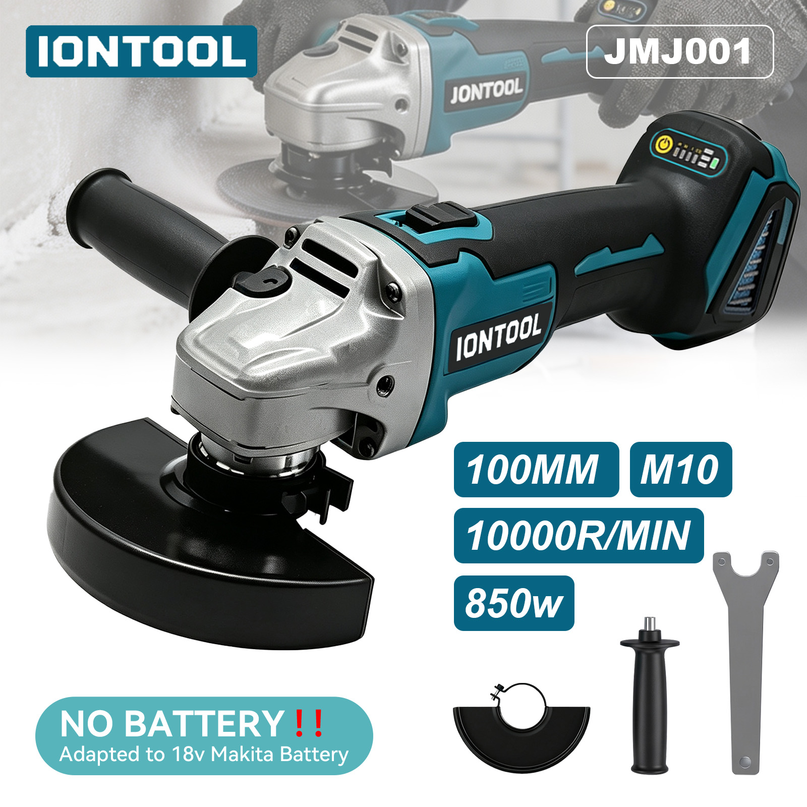 Brushless Angle Grinder Battery Powered - IONTOOL Smerigliatrice Angolare Senza Fili 850W