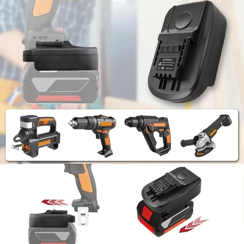 Brushless Cordless Electric Drill 18V - Adattatore per batteria BOS18Worx per convertitore