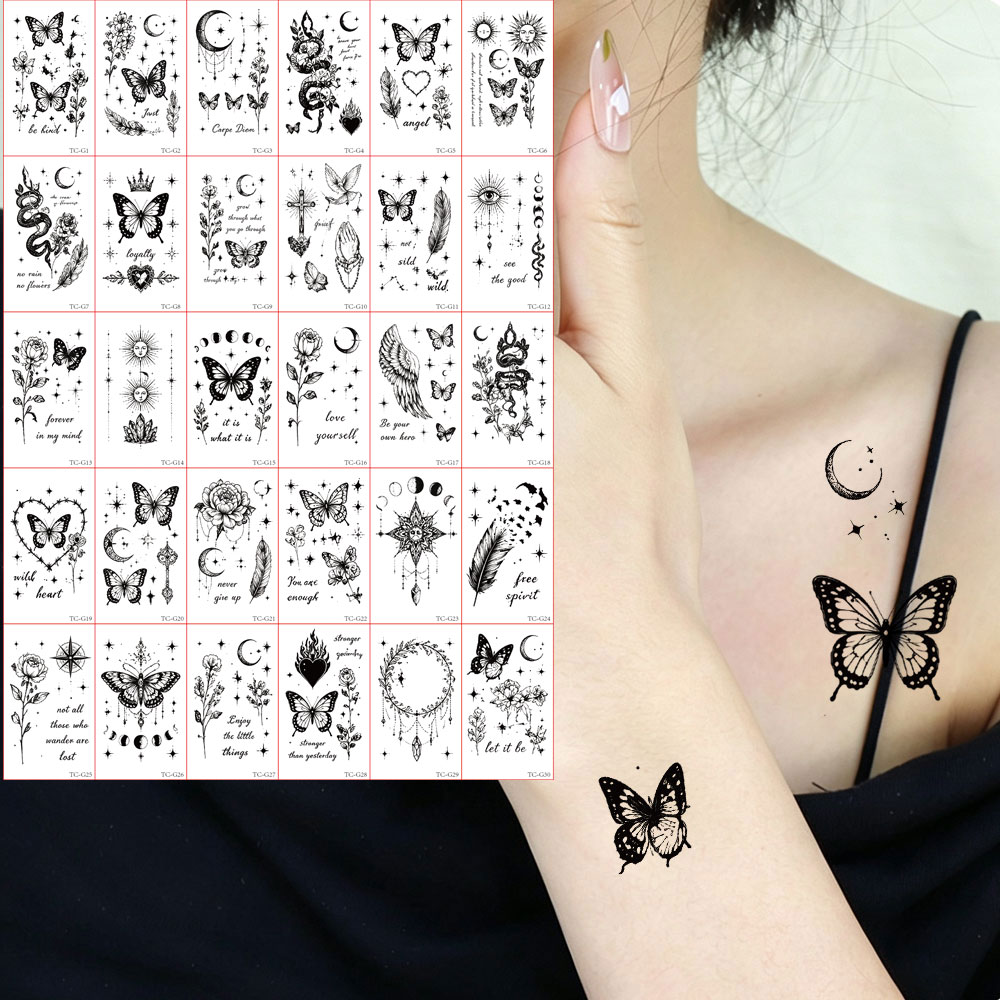 Hand Tools - 30 adesivi per tatuaggi impermeabili a