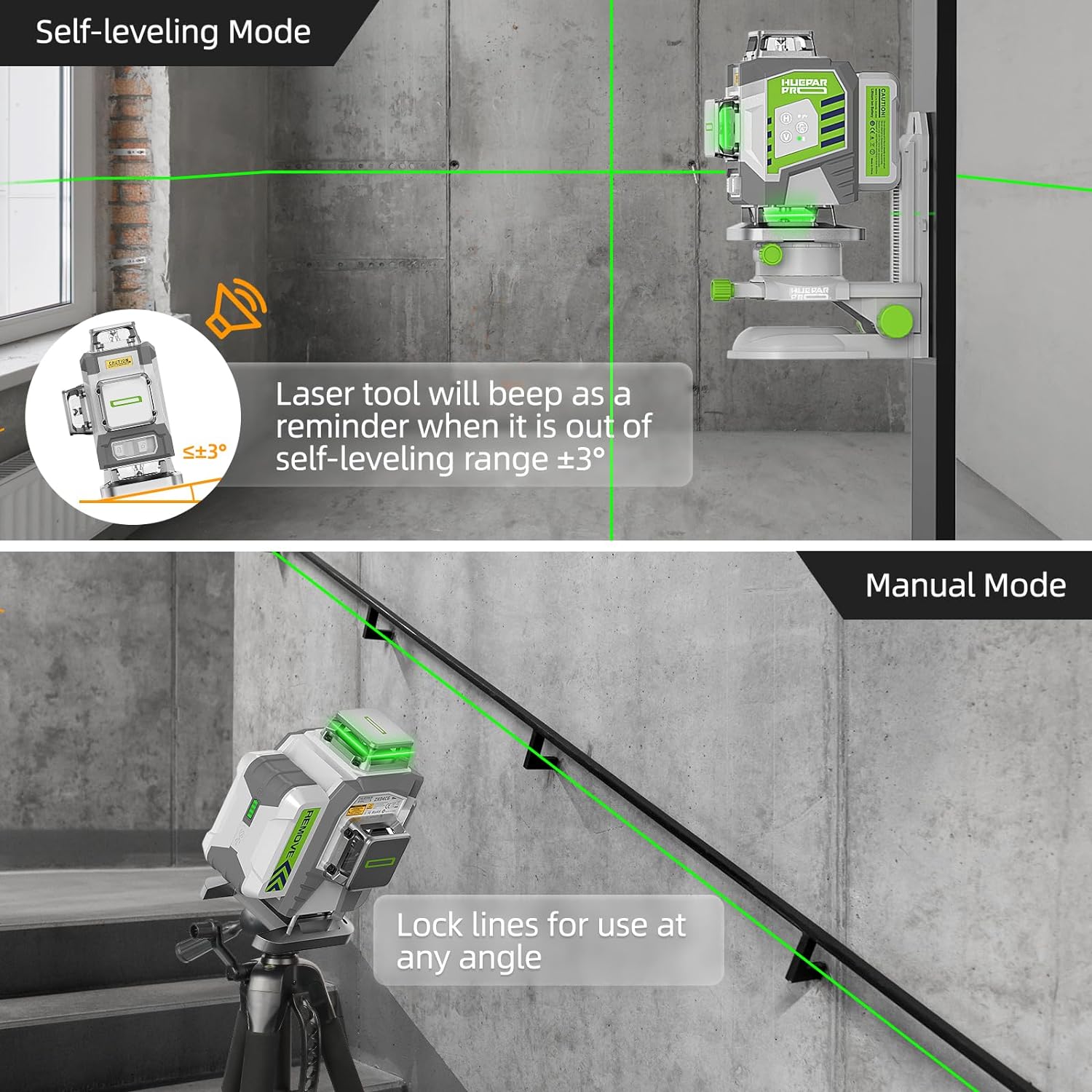 Huepar Livello laser a linee i - Laser Level 16 Lines 4D Green recensione e prezzo