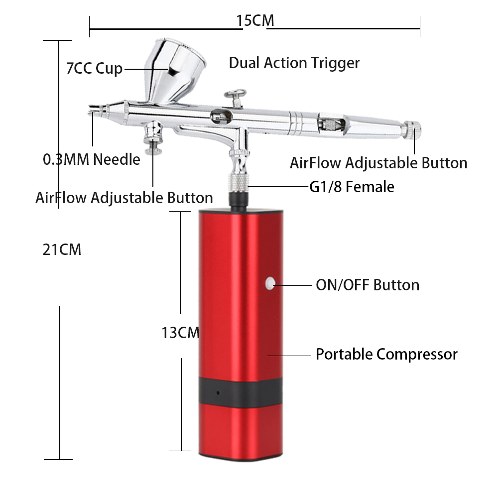 RIBO TM80S-180W Kit compressor - Airbrush Kit With Mini Compressor recensione e prezzo