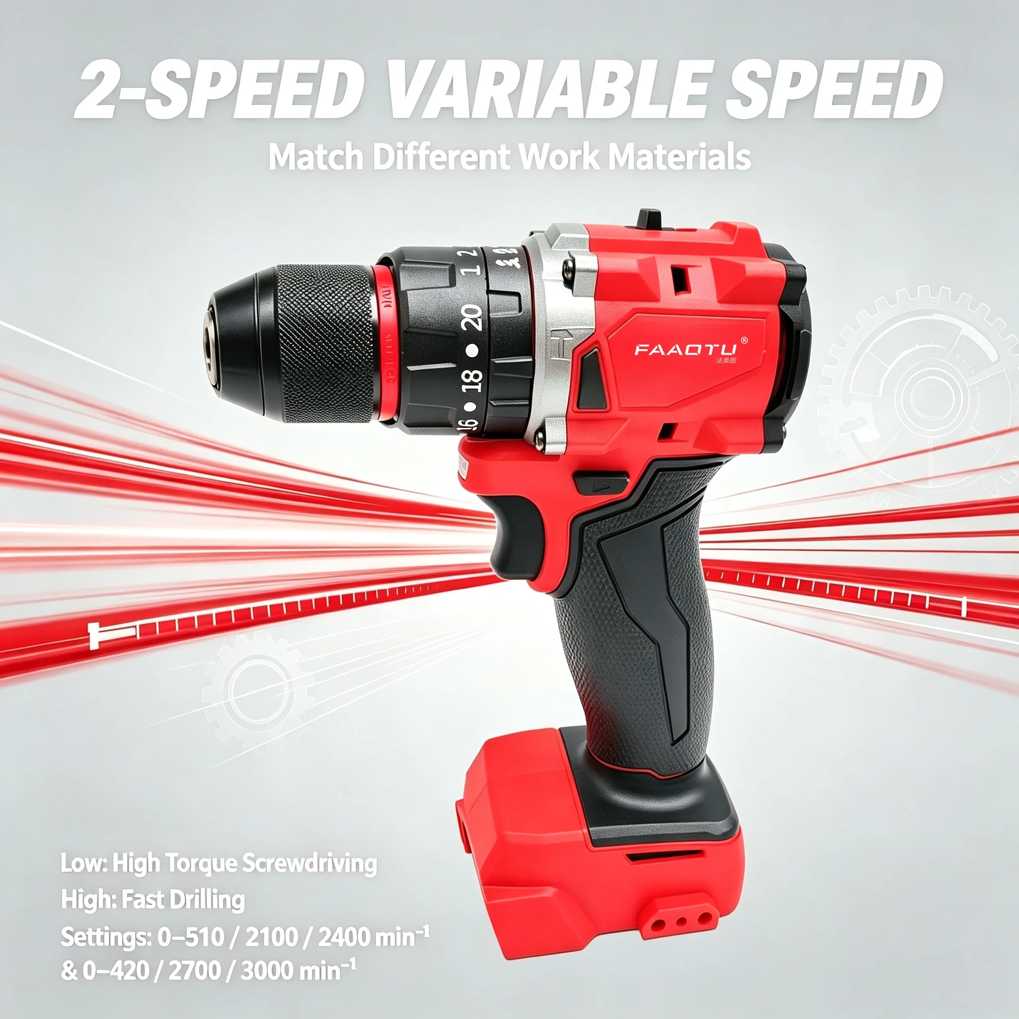 FAAOTU Trapano a Impatto Senza - Brushless Cordless Electric Drill 18V recensione e prezzo