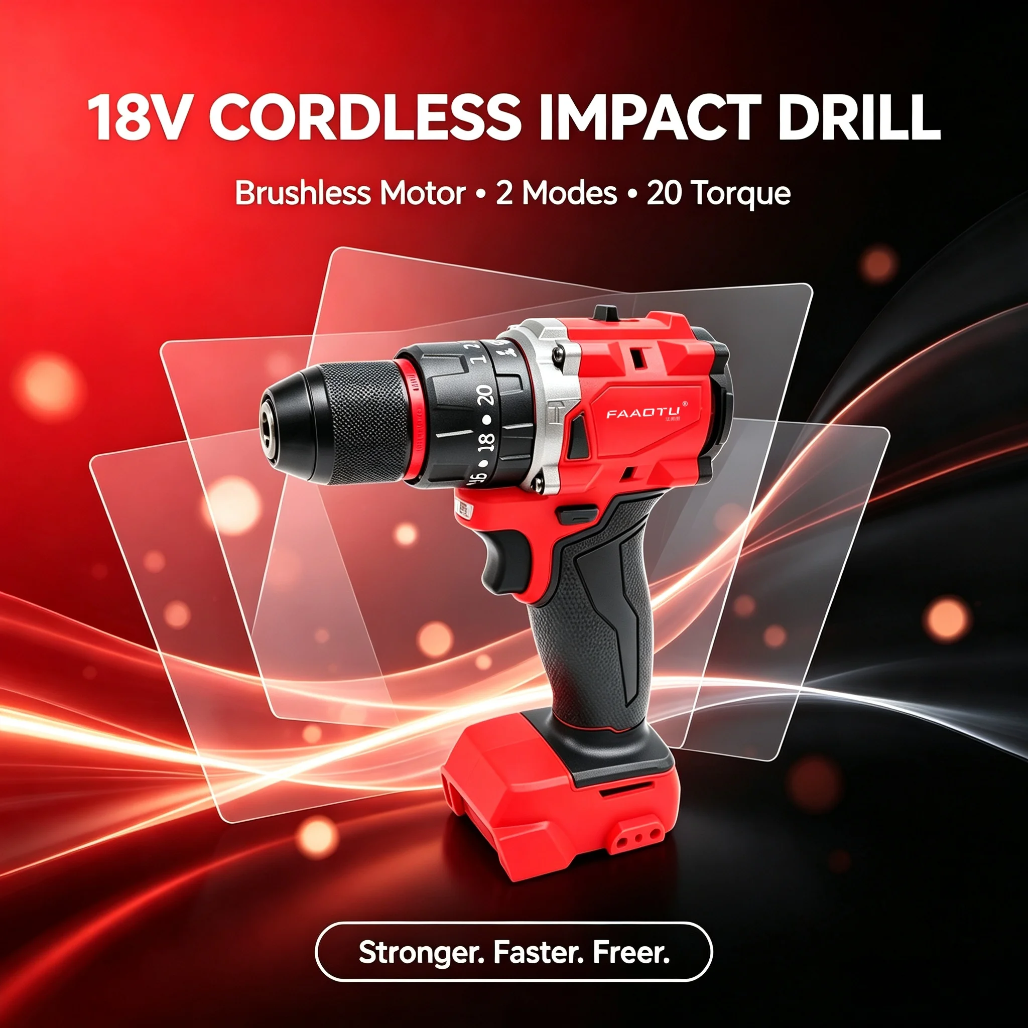 FAAOTU Trapano a Impatto Senza - Brushless Cordless Electric Drill 18V recensione e prezzo